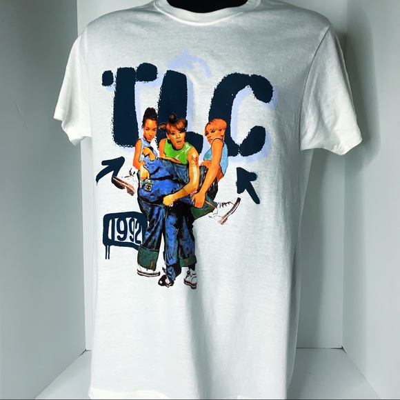 TLC Lefteye Tboz Chili 1992 Short Blue Short Sleeved T Shirt - Picture 1 of 9